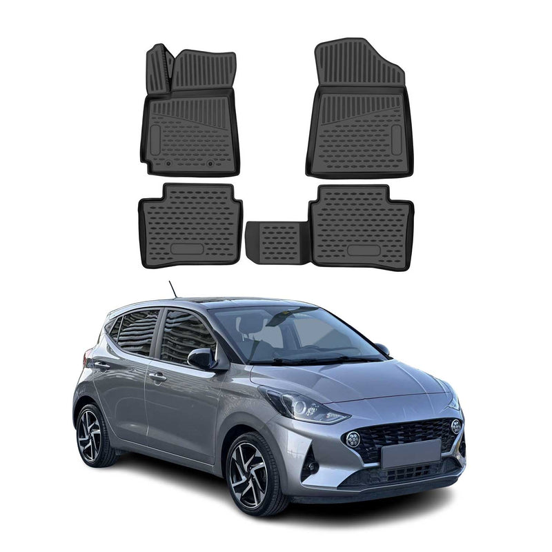 OMAC Gummimatten Fußmatten für Hyundai i10 2019-2025 TPE Automatten Schwarz 4x