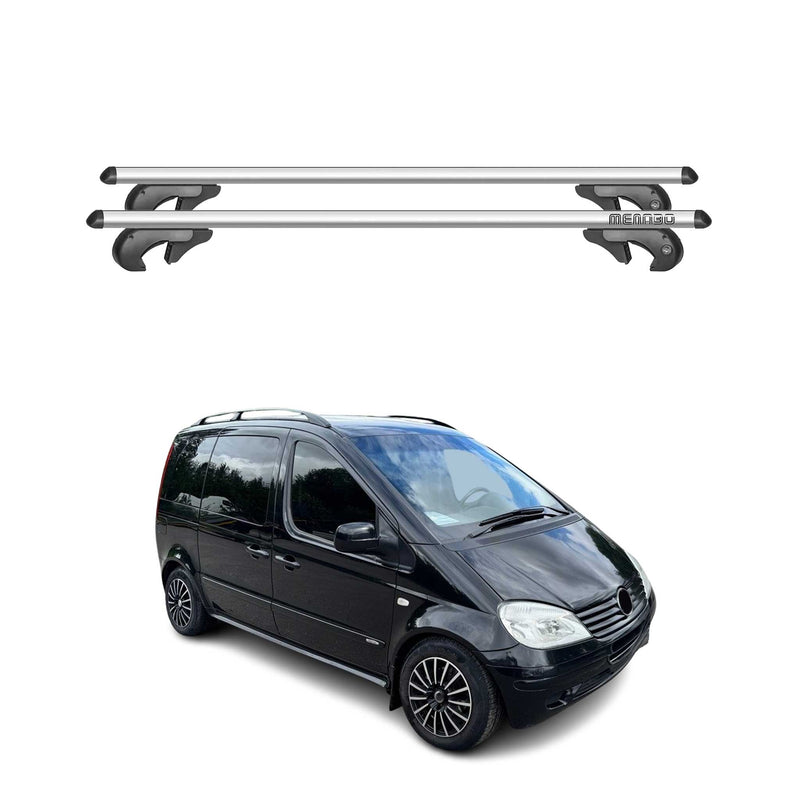 Menabo Dachträger für Mercedes Vaneo W414 2002-2005 5 tür 90kg Alu Silber 2x