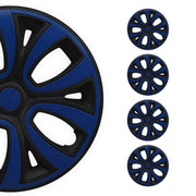 4x Radkappen Radzier Radblenden für 15" Zoll Stahlfelgen Schwarz Dunkel Blau