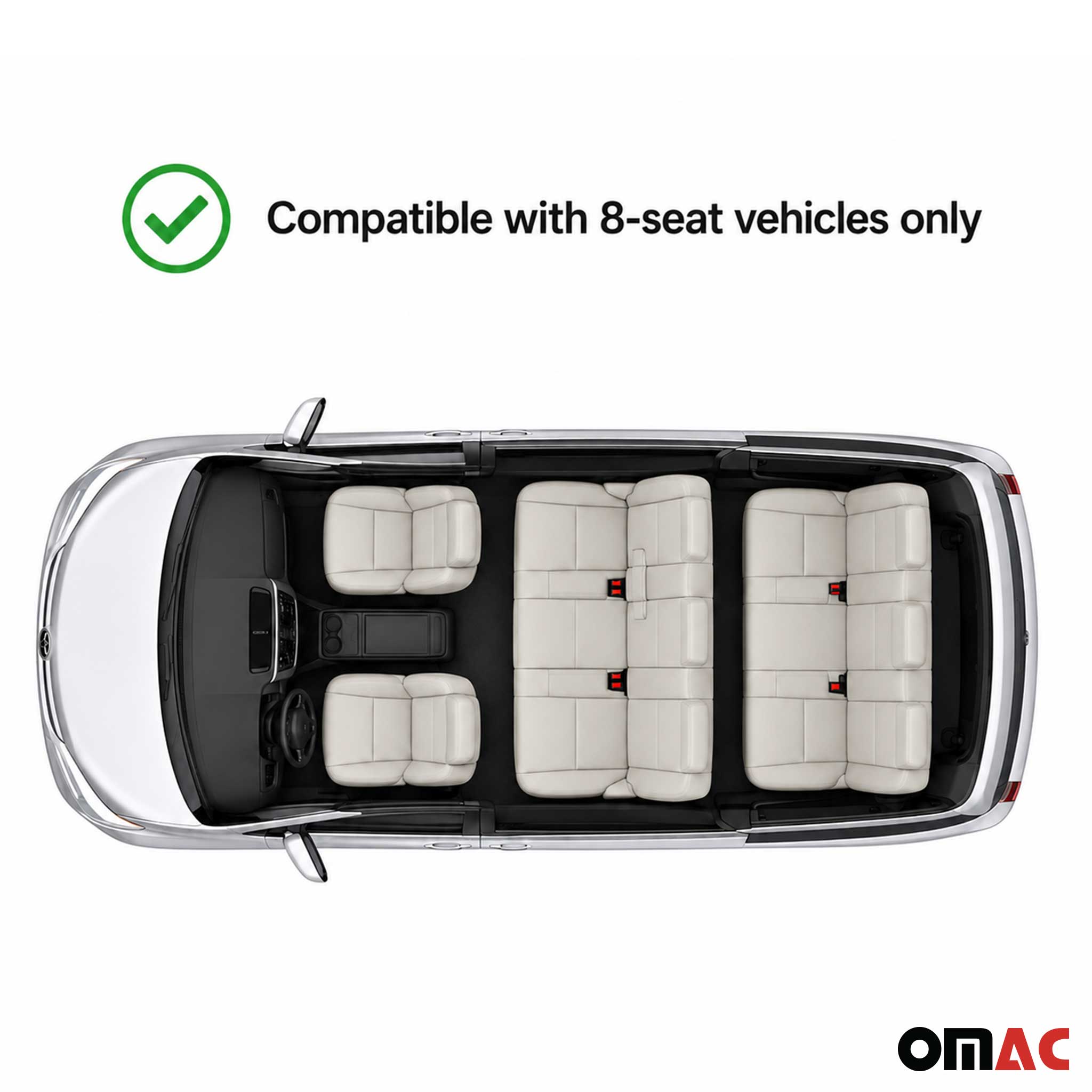 OMAC Gummimatten Fußmatten für Toyota Sienna mk3 2010-2020 8Sitze TPE Schwarz 4x