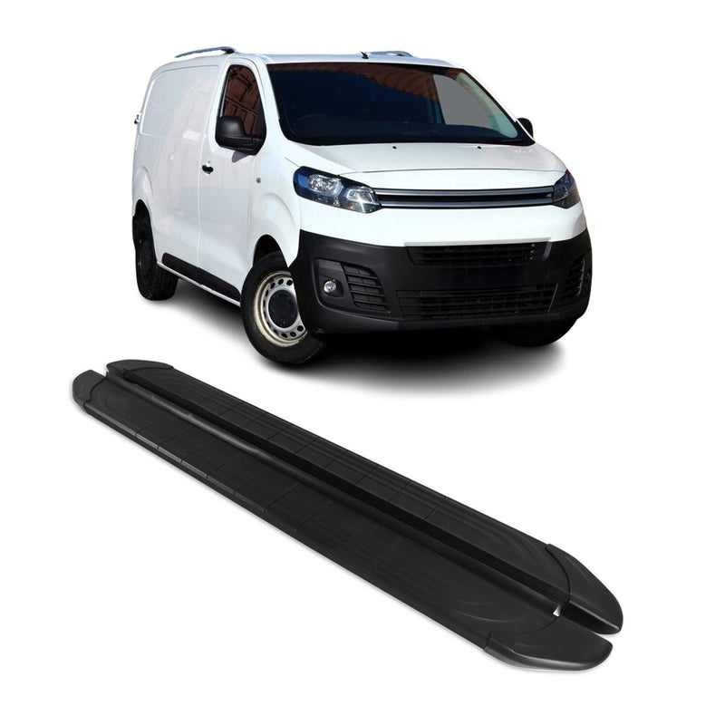 Trittbretter Seitenschweller für Citroen Jumpy 2016-2025 L2 L3 Aluminium Schwarz