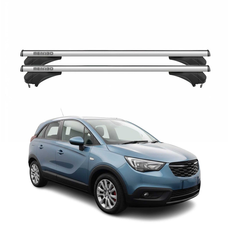 Menabo Dachträger für Opel Crossland 2017-2020 Pre-FL Aluminium Silber 2 tlg