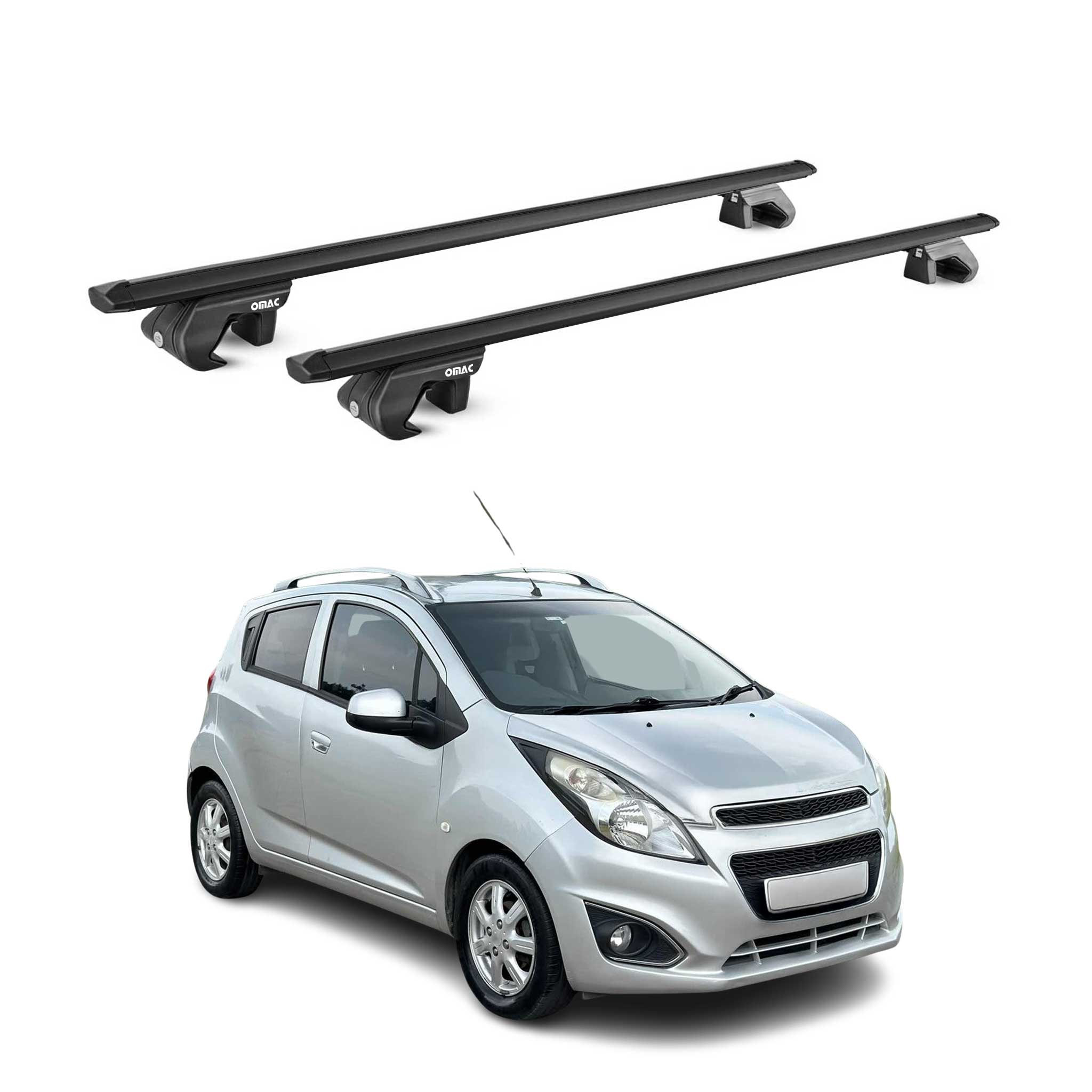 Dachträger Grundtäger für Chevrolet Spark M300 2010-2015 90kg Alu Schwarz ABE