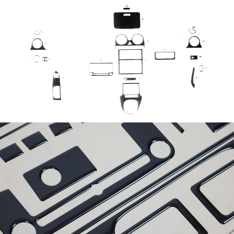 Innenraum Dekor Cockpit für VW Caddy 2010-2015 Piano Schwarz Optik 18tlg