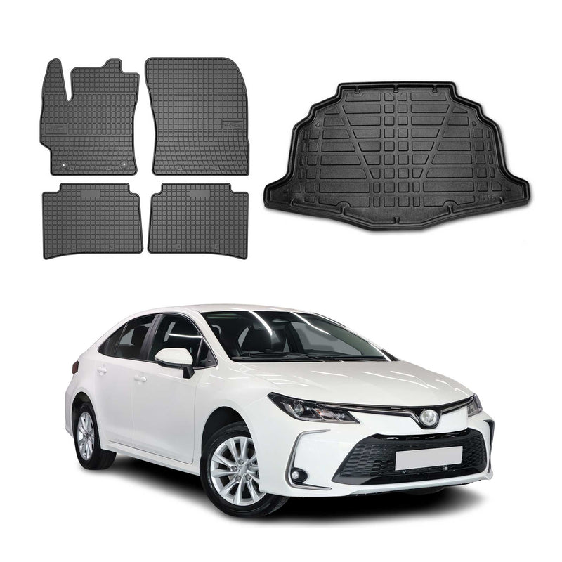 Fußmatten & Kofferraumwanne Set für Toyota Corolla Hybrid Schrägheck 2019-25 5x