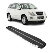 Trittbretter Seitenschweller für Chery Tiggo 2006-2013 Edelstahl Schwarz Silber