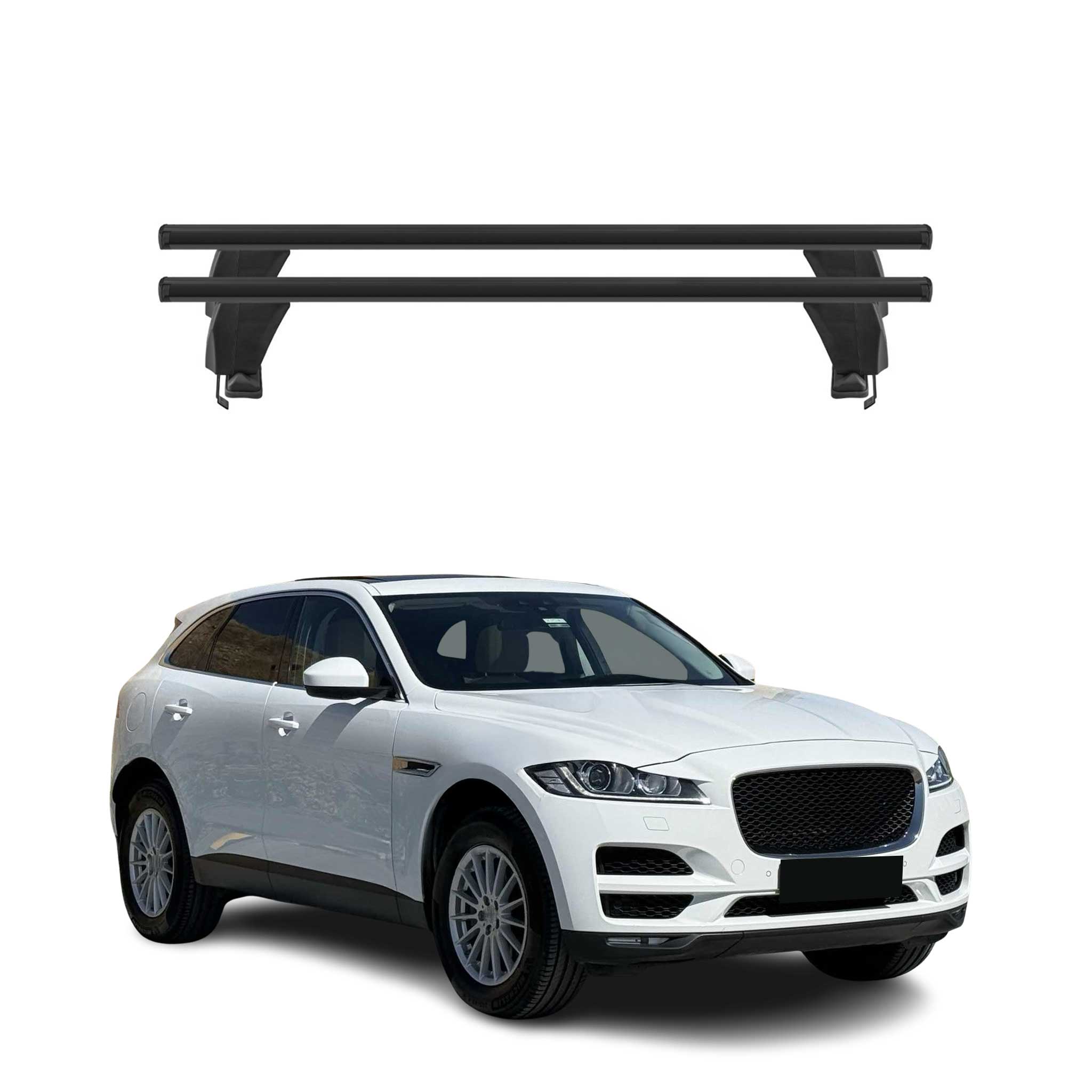 Menabo Dachträger Grundtäger für Jaguar F-Pace 2016-2025 50kg Alu Schwarz 2 tlg