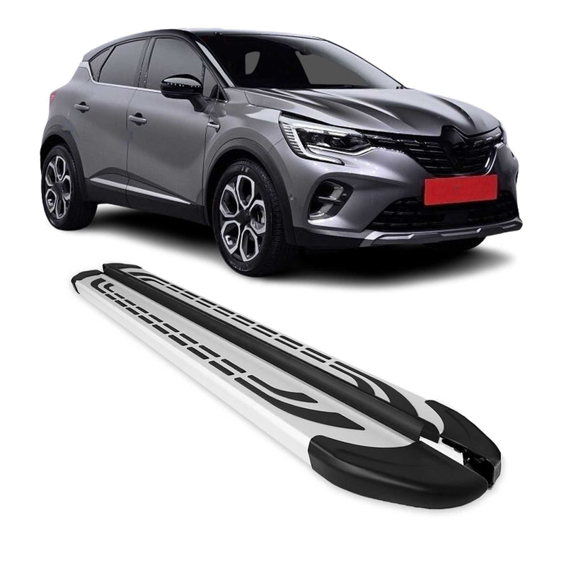 Trittbretter Seitenschweller für Renault Captur 2020-2025 Silber Aluminium 2 tlg