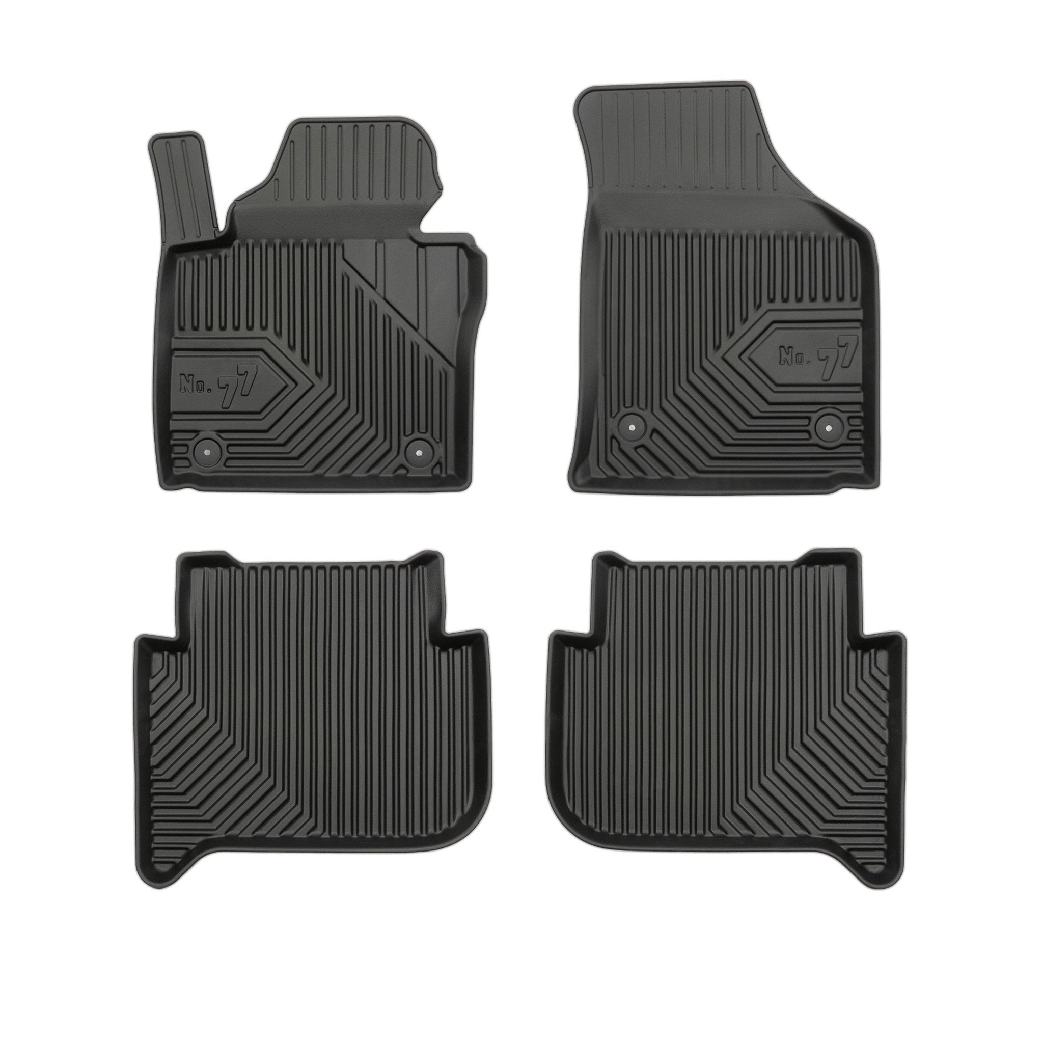 Fußmatten Gummimatten No.77 für VW Touran I 2003-2010 Pre-FL TPE Schwarz 4 tlg