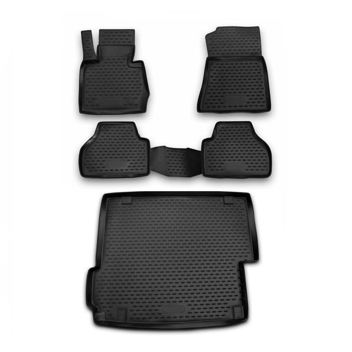 Fußmatten & Kofferraumwanne Set für BMW X3 F25 2010-2017 Gummi TPE Schwarz 5x