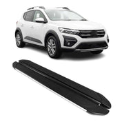 Seitenschweller Trittbretter für Dacia Sandero Stepway 2021-26 Schwarz Gray Alu