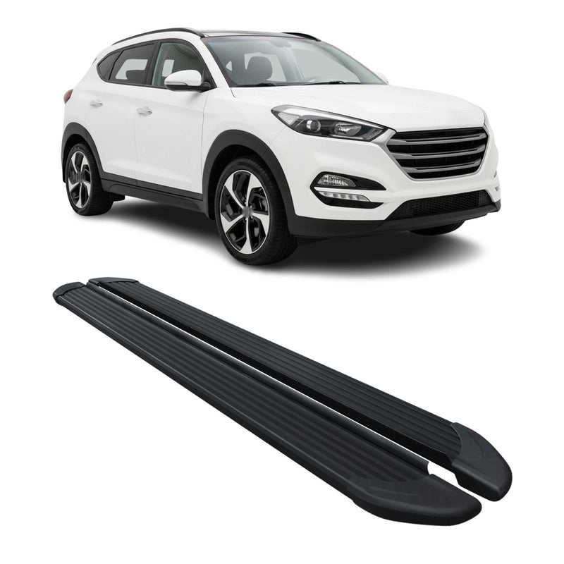 Seitenschweller Trittbretter Schweller für Hyundai Tucson 2015-2020 Alu Schwarz