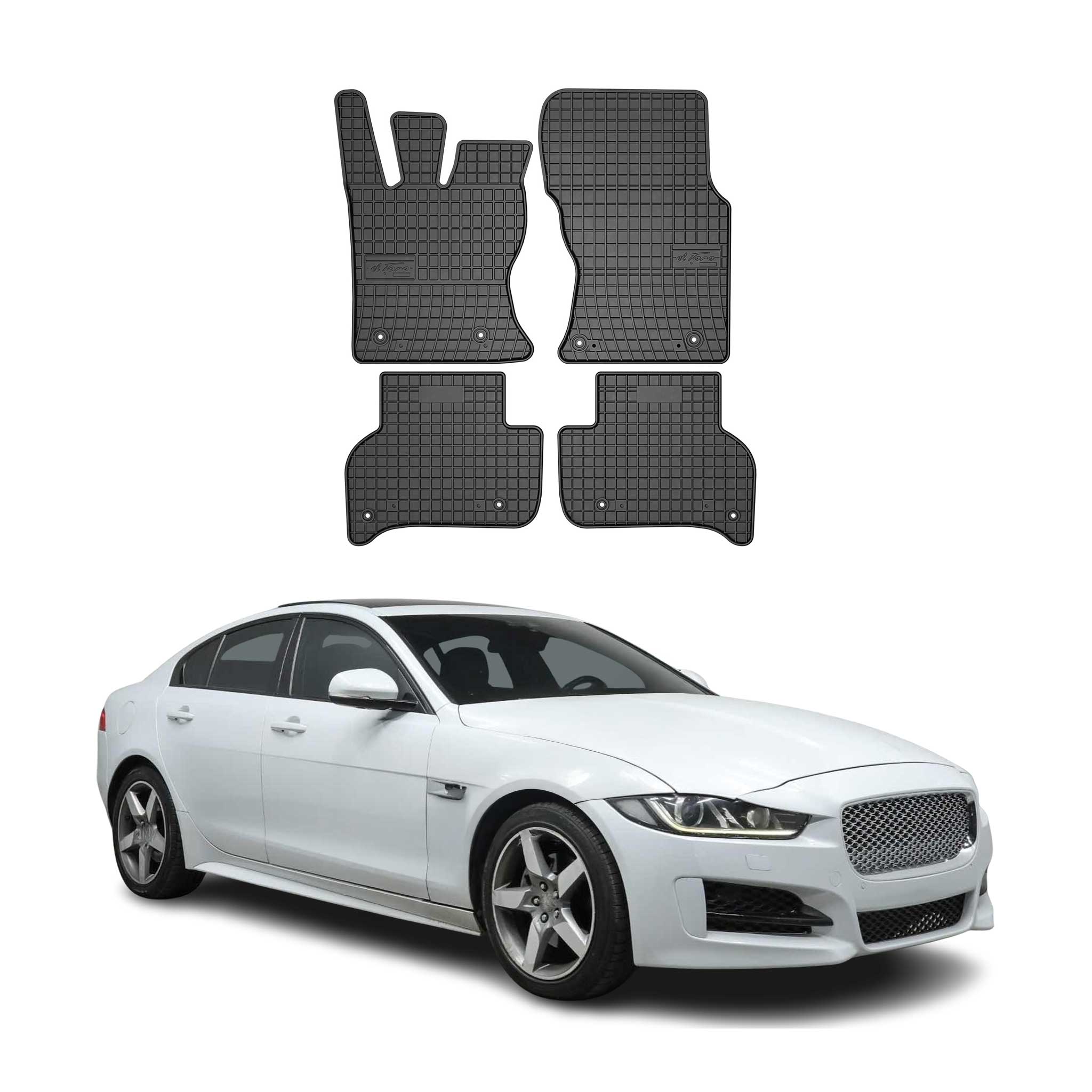 OMAC Gummi Fußmatten für Jaguar XE 2015-2019 Automatten Gummi Schwarz 4tlg