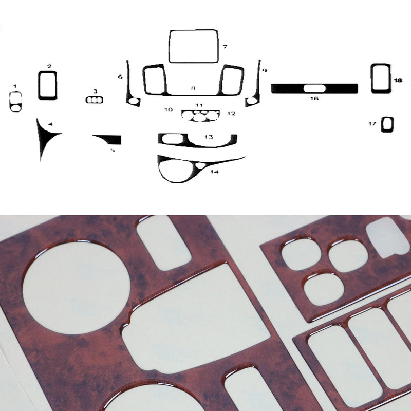 Innenraum Dekor Cockpit für Nissan Primastar 2010-2014 Wurzelholz Optik 18tlg