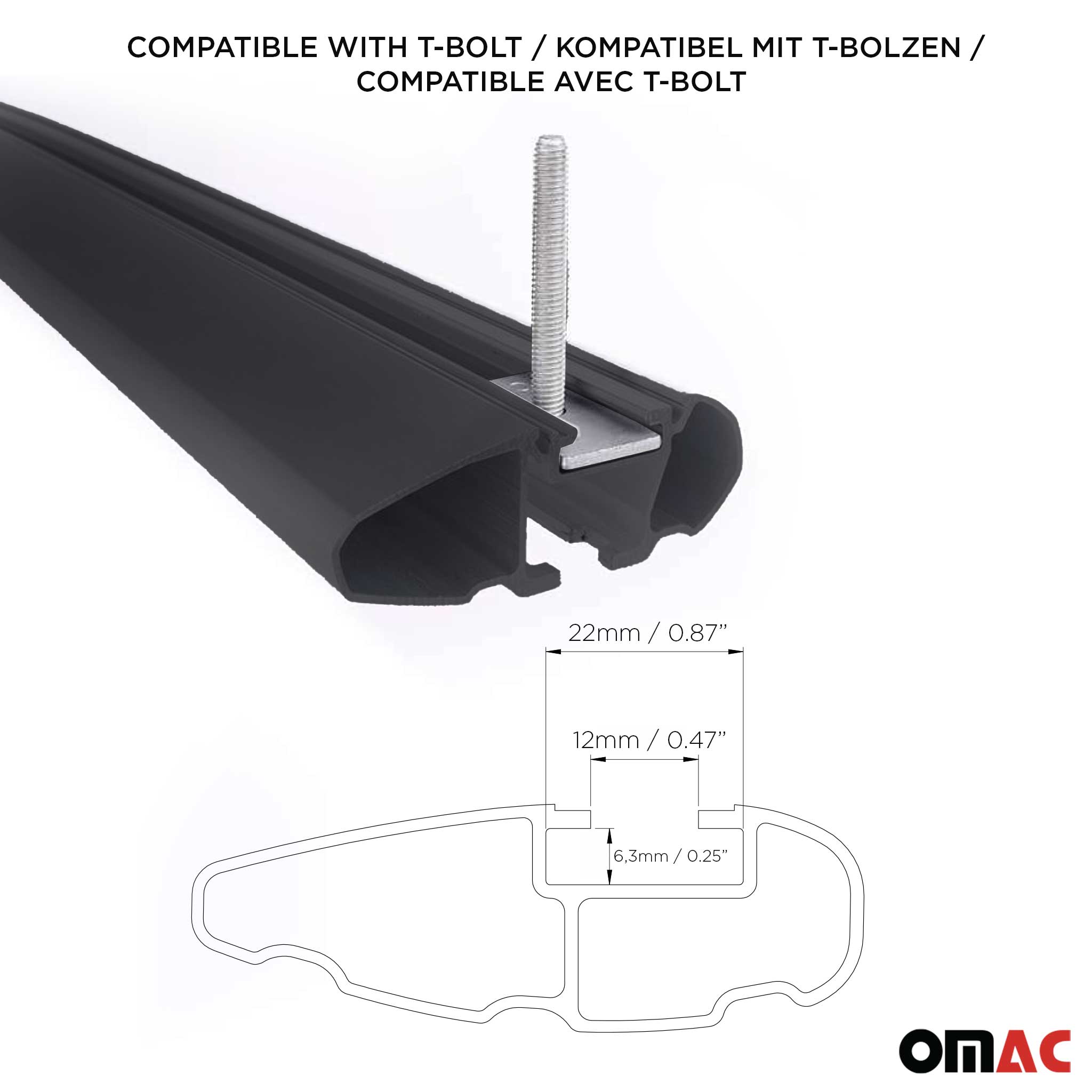 Dachträger Grundtäger für Dacia Lodgy MPV 2012-2024 75kg Aluminium Schwarz 2 tlg