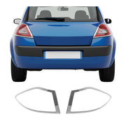 Rücklicht Leisten Heckleuchte für Renault Megane 2 Schrägheck Chrom ABS 2tlg