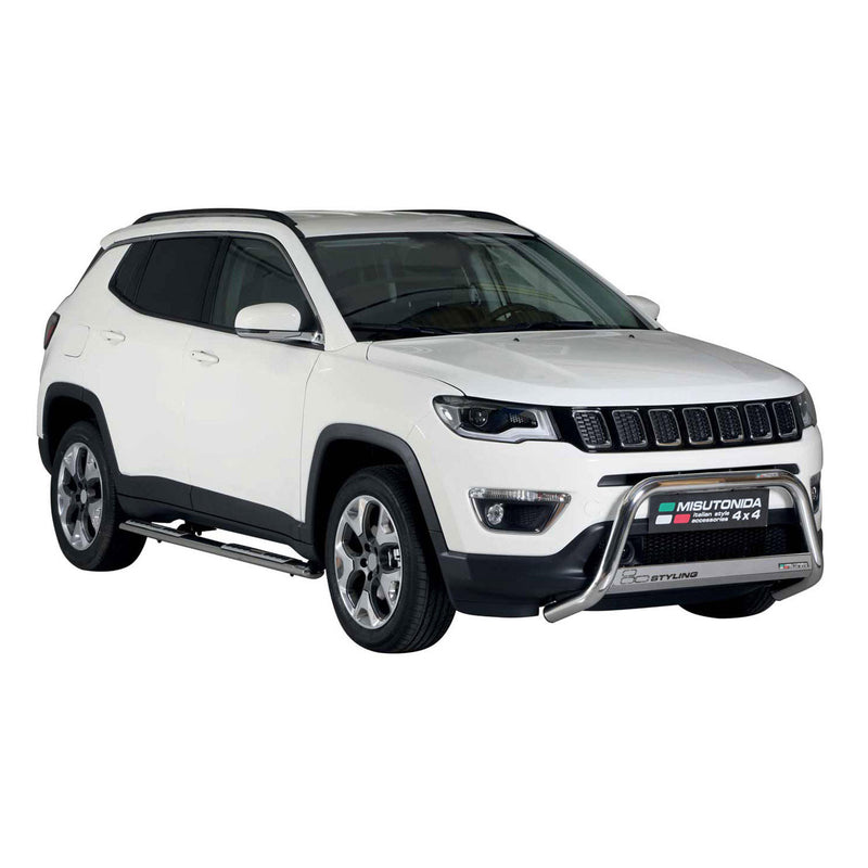 Edelstahl Seitenschweller Schwellerrohre für Jeep Compass 2016-2021 Silber