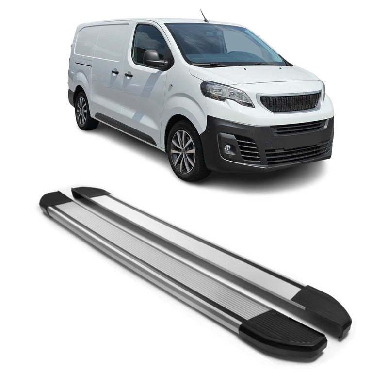 Alu Seitenschweller Trittbretter für Peugeot Expert 2016-2025 L2 Langer Silber
