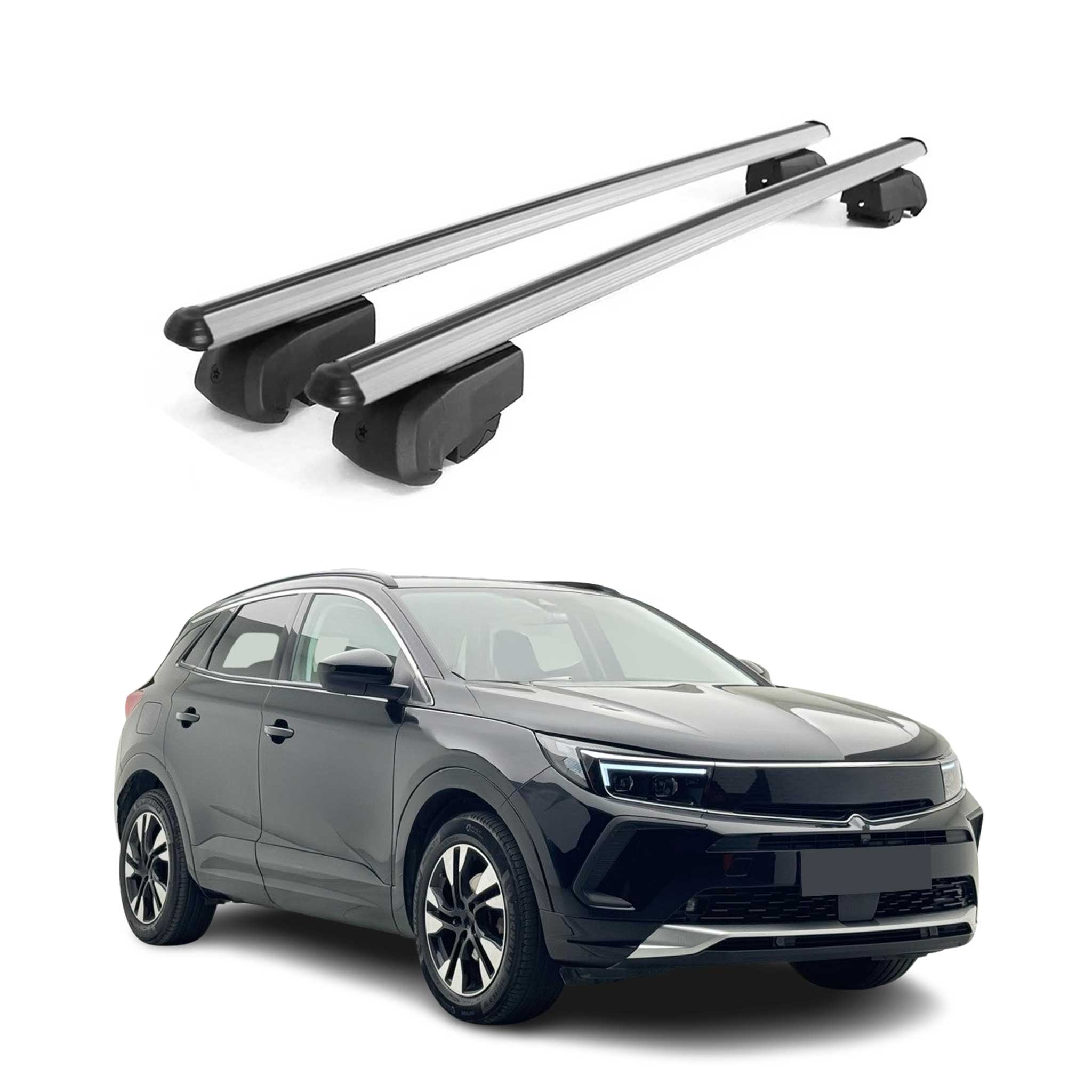Dachträger Grundtäger für Opel Grandland 2017-2024 75kg Alu Silber 2 tlg