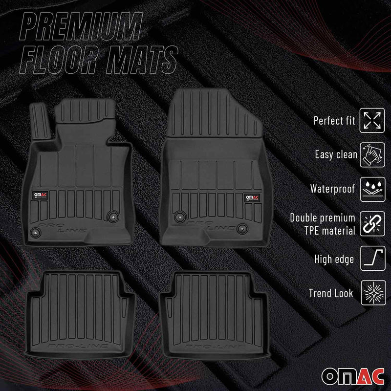 OMAC Gummi Fußmatten für Mazda 3 2013-2019 Premium TPE 3D Automatten Schwarz 4x