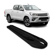 Trittbretter Seitenschweller für Toyota Hilux DoubleCab 2015-26 Alu Schwarz