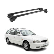 Dachträger Grundträger für Kia Clarus Kombi 1998-2001 TÜV Aluminium Schwarz 2tlg