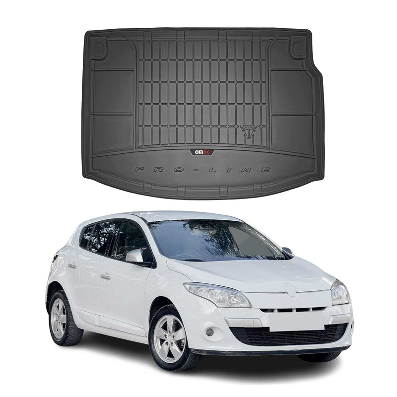 OMAC Gummi Kofferraumwanne für Renault Megane Schrägheck 2008-2015 TPE Schwarz