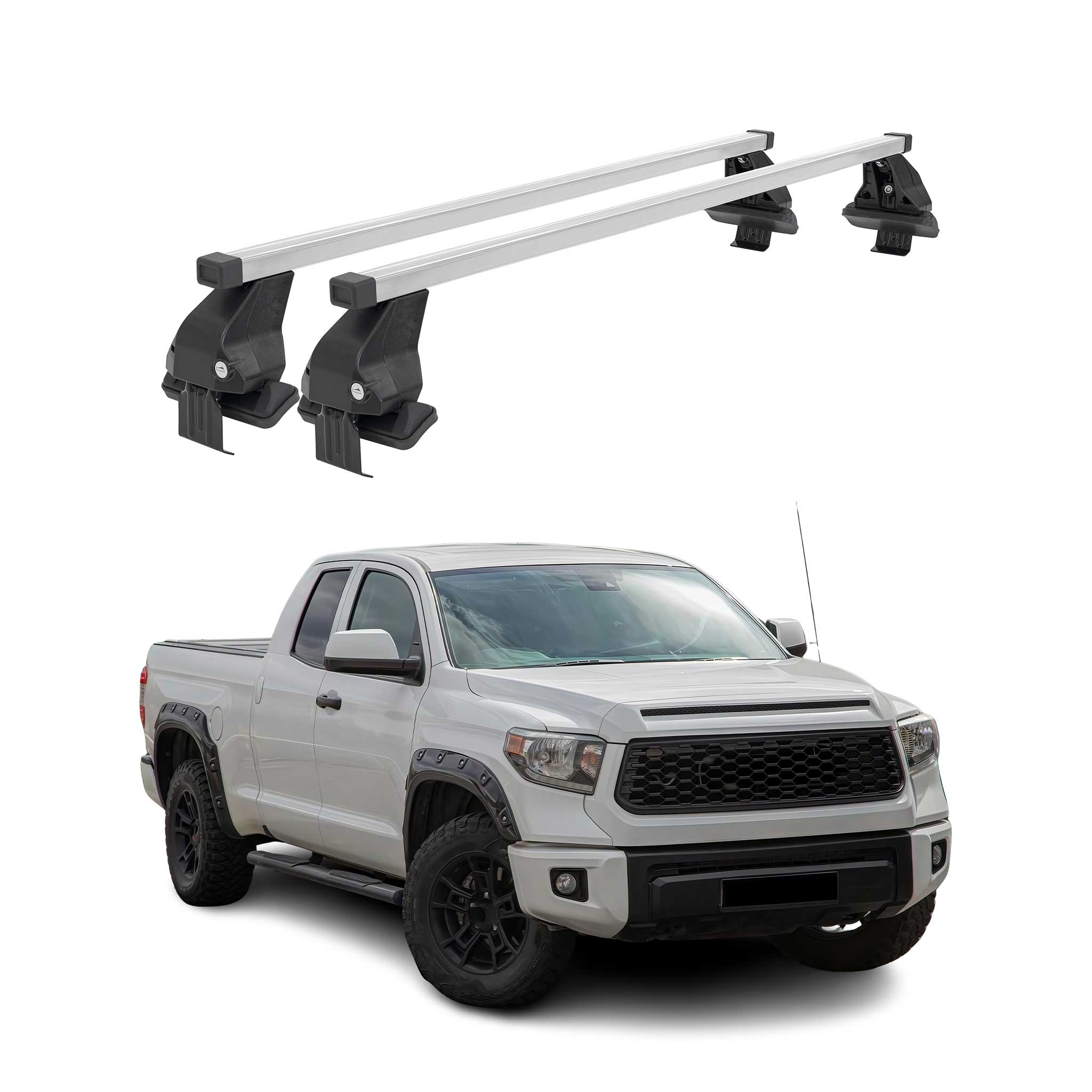 Menabo Dachträger für Toyota Tundra Double Cab mk2 2014-2021 FL 50kg Silber 2x