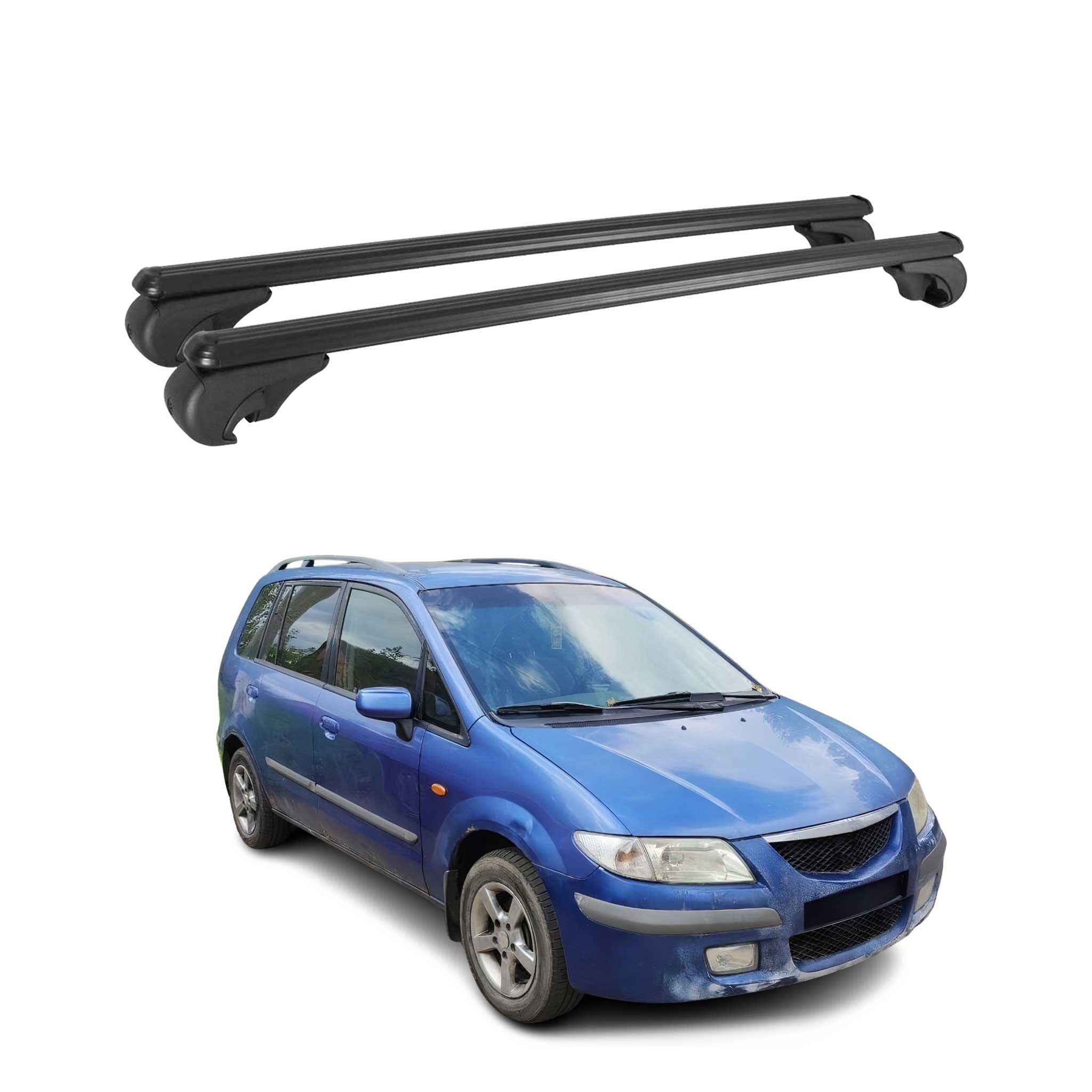 Dachträger für Mazda Premacy 1999-2001 Gepäckträger Grundträger Alu Schwarz 2x