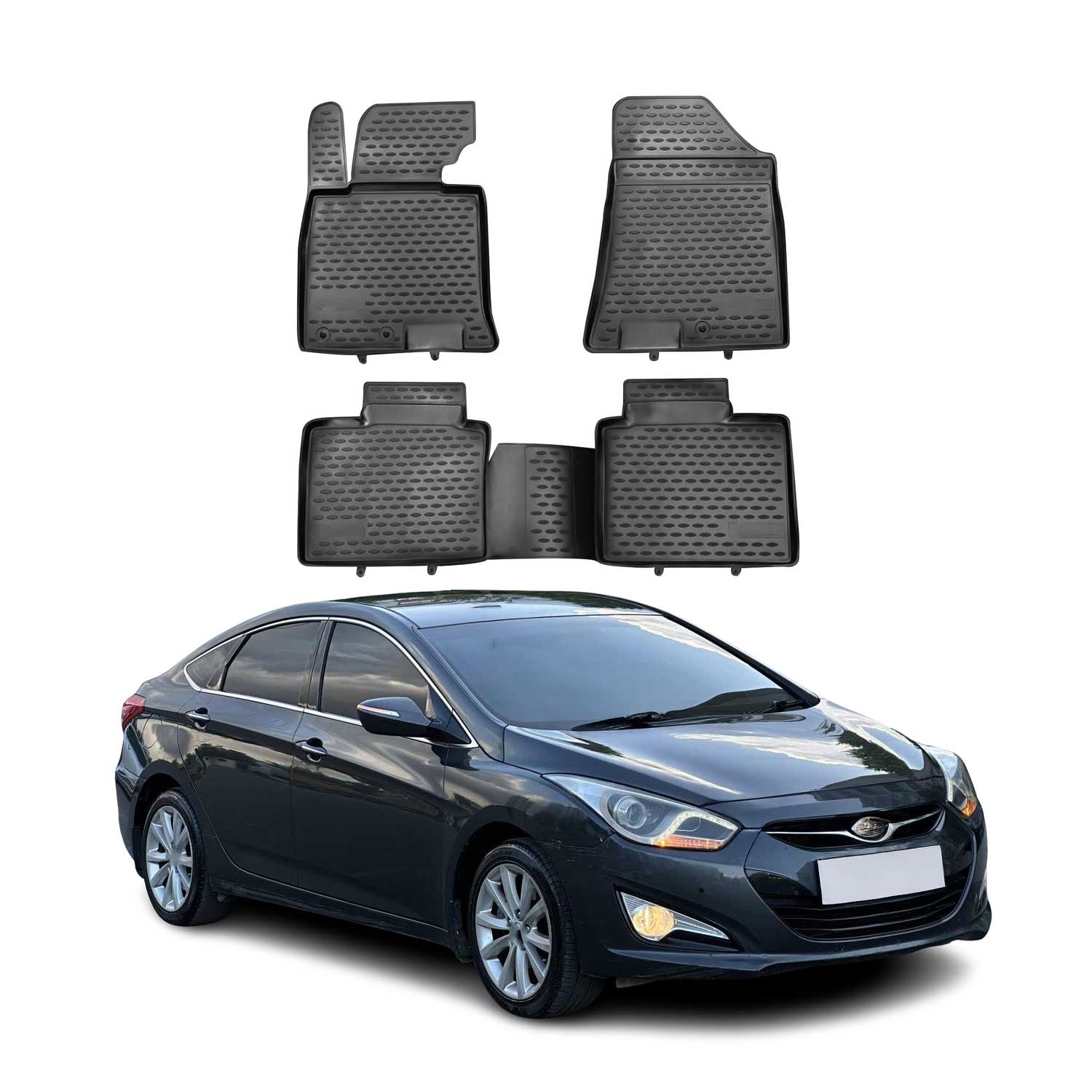 OMAC Gummimatten Fußmatten für Hyundai i40 CW 2011-2021 TPE Automatte Schwarz 4x