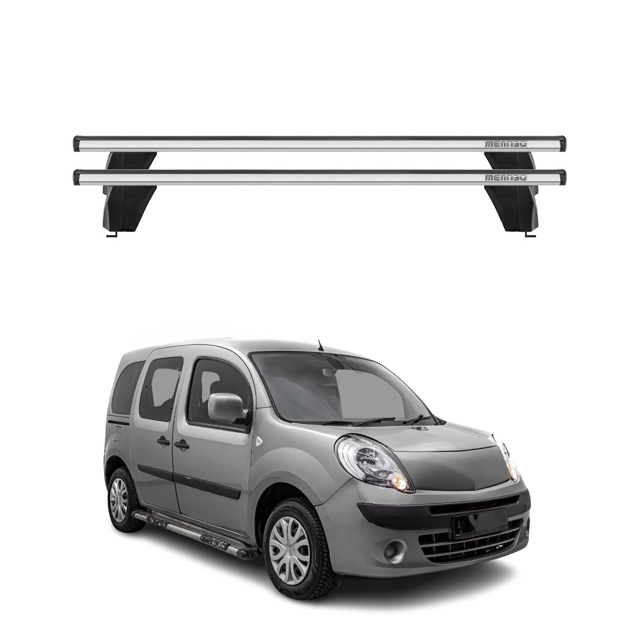 Menabo Dachträger Grundtäger für Renault Kangoo Express 2007-2025 75kg Silber 2x