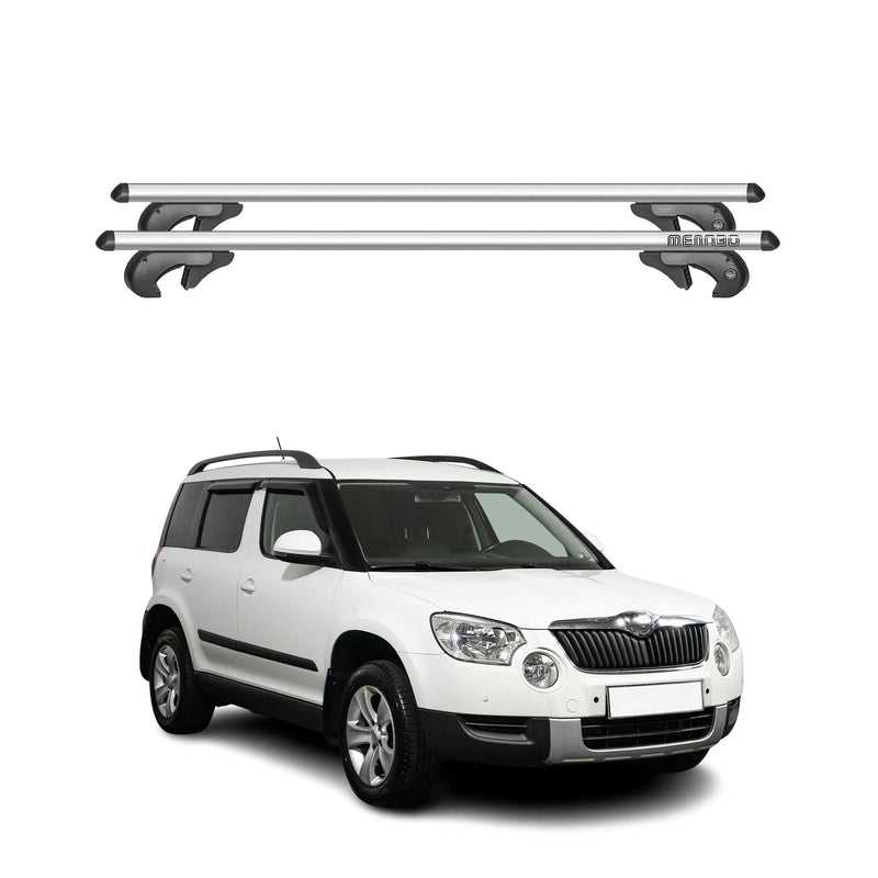 Menabo Dachträger Grundtäger für Skoda Yeti 2013-2017 FL 90kg Alu Silber 2 tlg