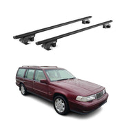 Dachträger Grundtäger für Volvo 940 1990-1998 5 tür 90kg Alu Schwarz 2 tlg ABE