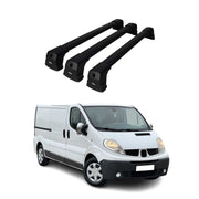 Dachträger Grundtäger für Renault Trafic mk2 2001-2014 75kg Alu Schwarz 3 tlg