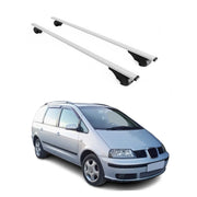 Dachträger Grundtäger für Seat Alhambra mk1 1996-2010 75kg Metall Silber 2 tlg