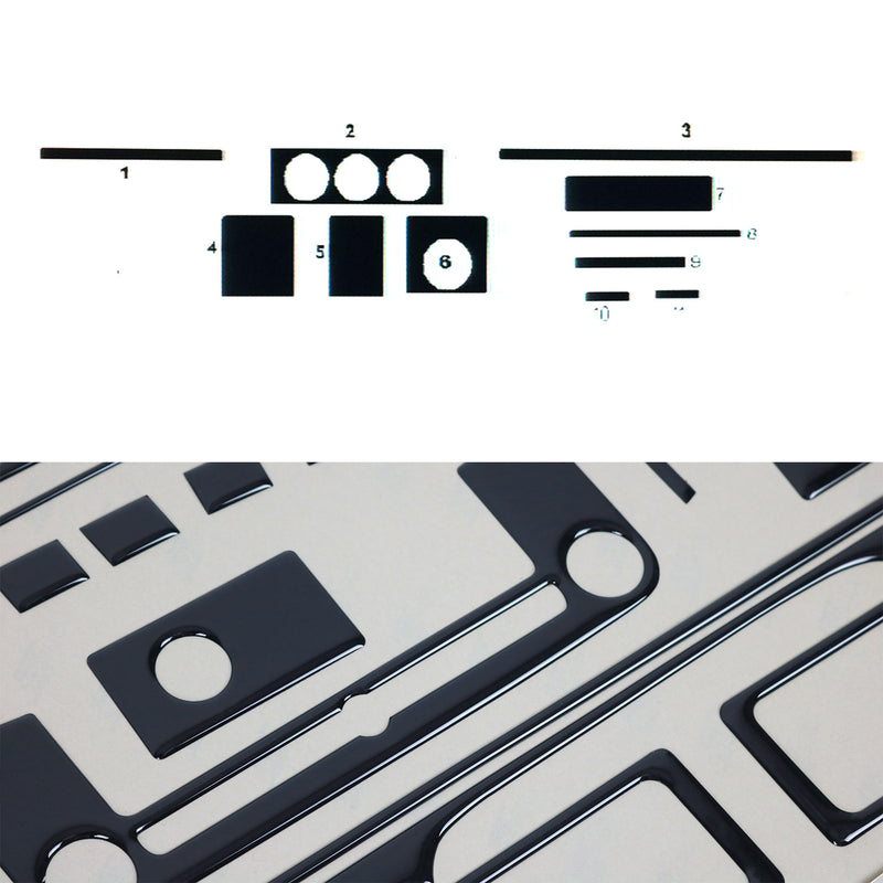 Innenraum Dekor Cockpit für Audi 80 90 1986-1995 Piano Schwarz Optik 11tlg