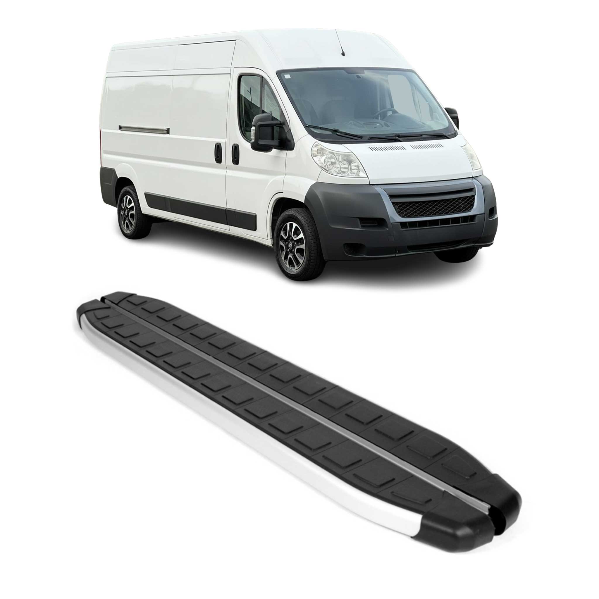 Seitenbretter Trittbretter für Citroen Jumper 2006-2026 L3/L4 Langer Alu Schwarz
