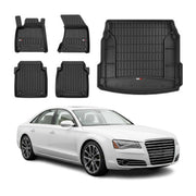OMAC Fußmatten & Kofferraumwanne Set für Audi A8 D4 Lang version 2009-2017 Gummi