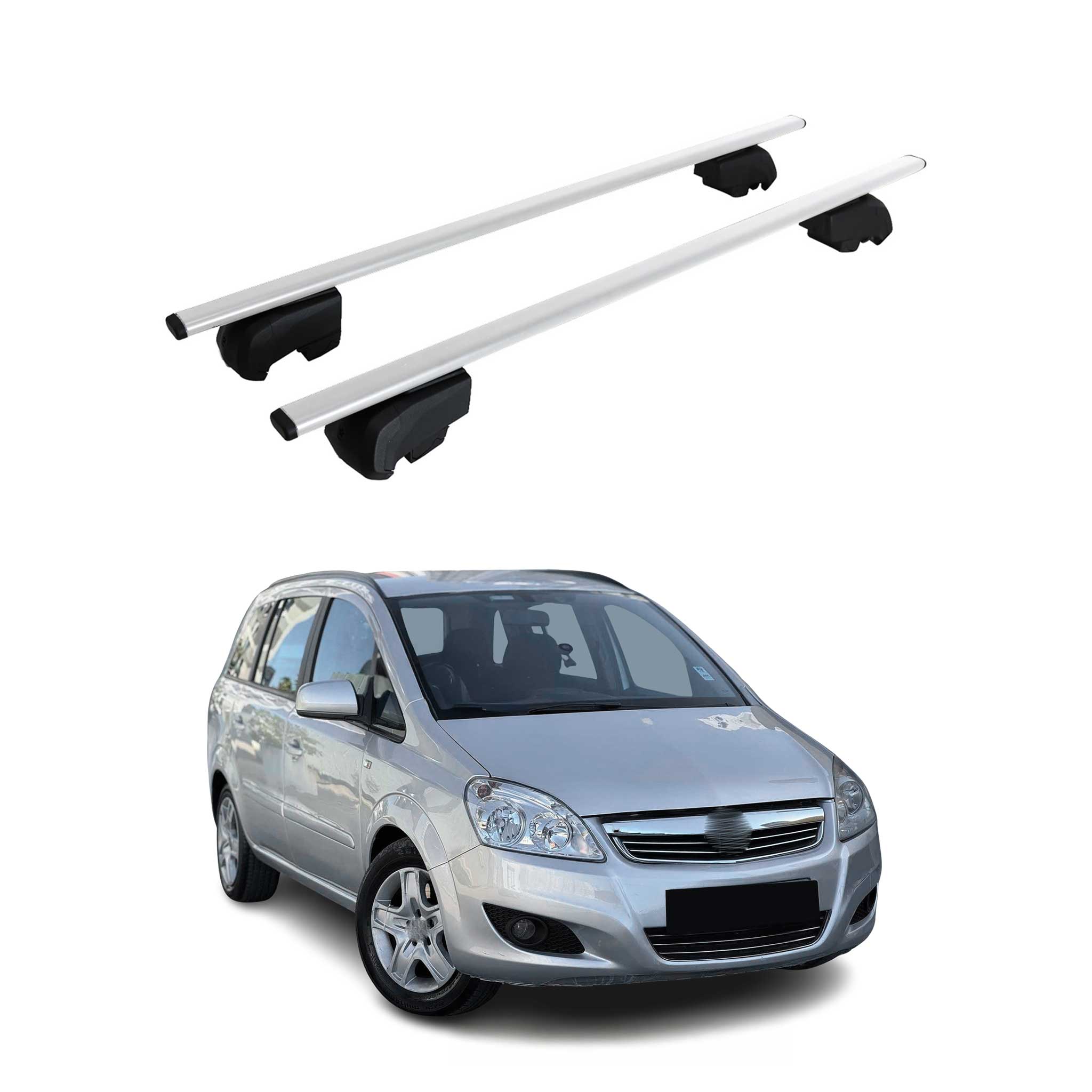 Dachträger Grundtäger für Opel Zafira B 2005-2011 75kg Metall Silber 2 tlg