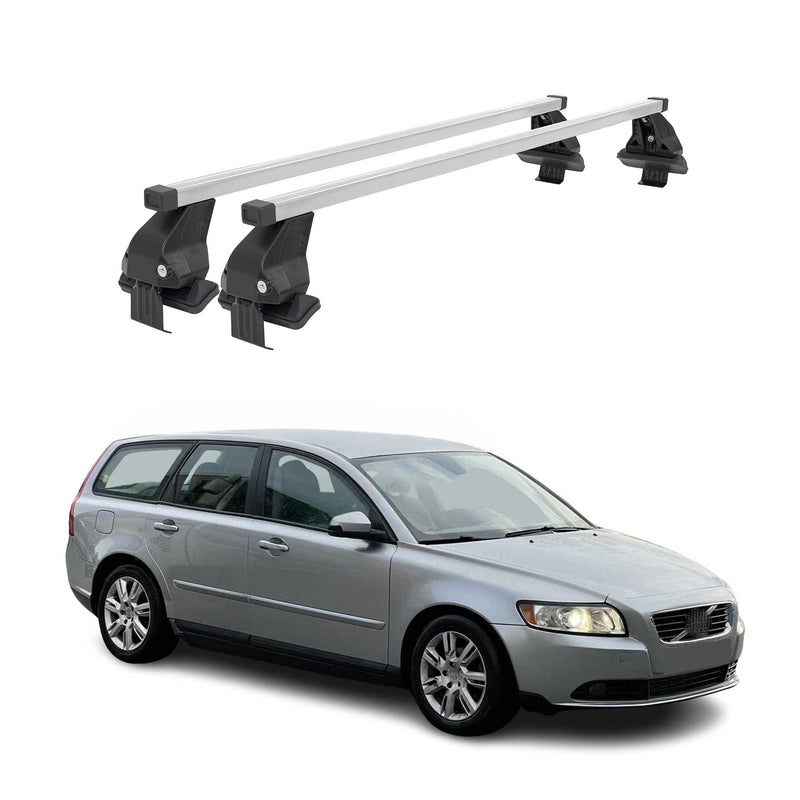 Menabo Dachträger Grundtäger für Volvo V50 2007-2012 FL 50kg Stahl Silber 2 tlg