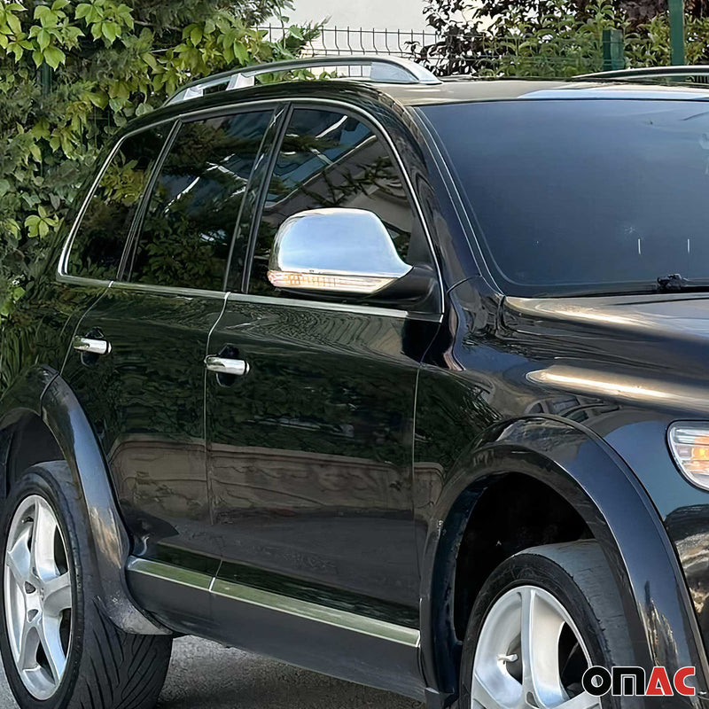 Spiegelkappen Spiegelabdeckung für VW Touareg 2007-2010 Edelstahl Silber 2tlg