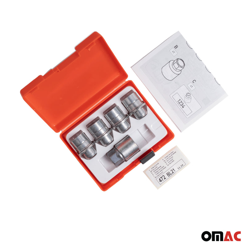 Radschloss Radschrauben Satz für KIA Stinger ab 2019 Schwarz 4tlg M12X1.5