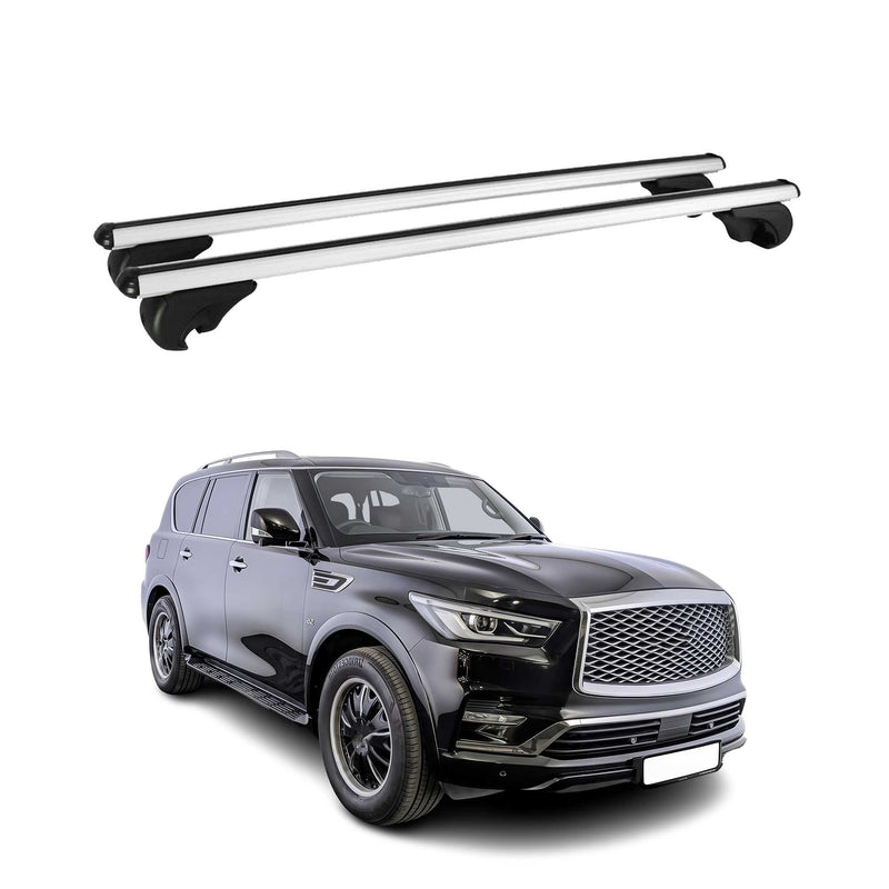 Dachträger Grundtäger für Infiniti QX80 2014-2025 75kg Aluminium Silber 2 tlg
