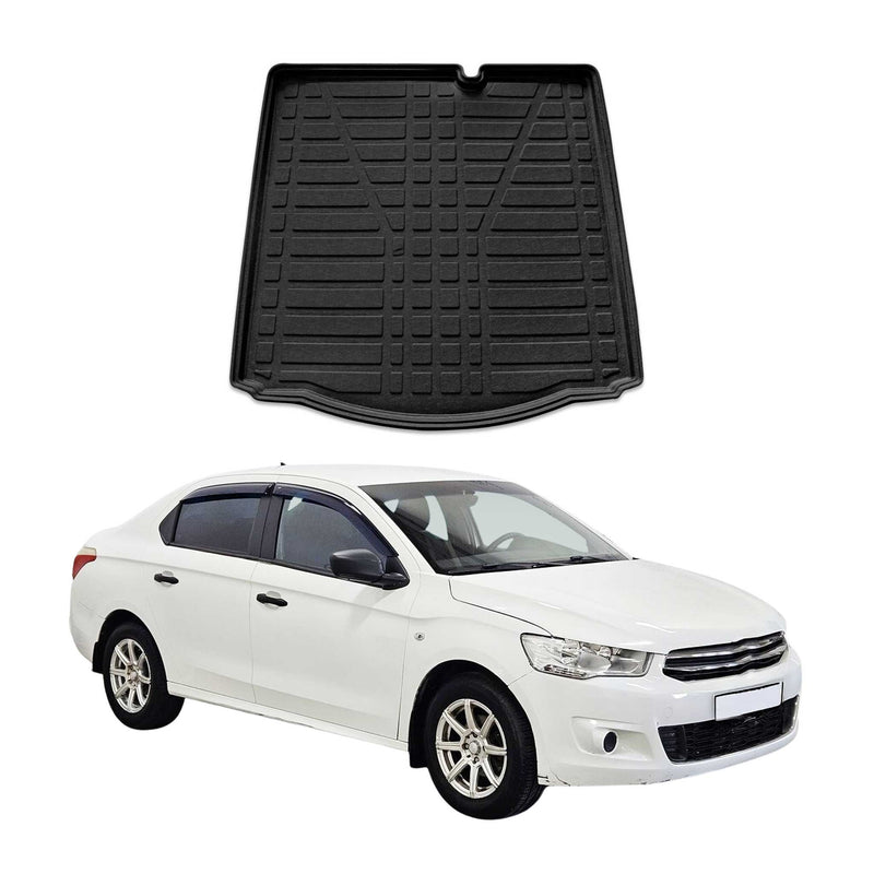 Kofferraumwanne Laderaumwanne für Citroen C-Elysee 2012-2021 Gummi TPE Schwarz