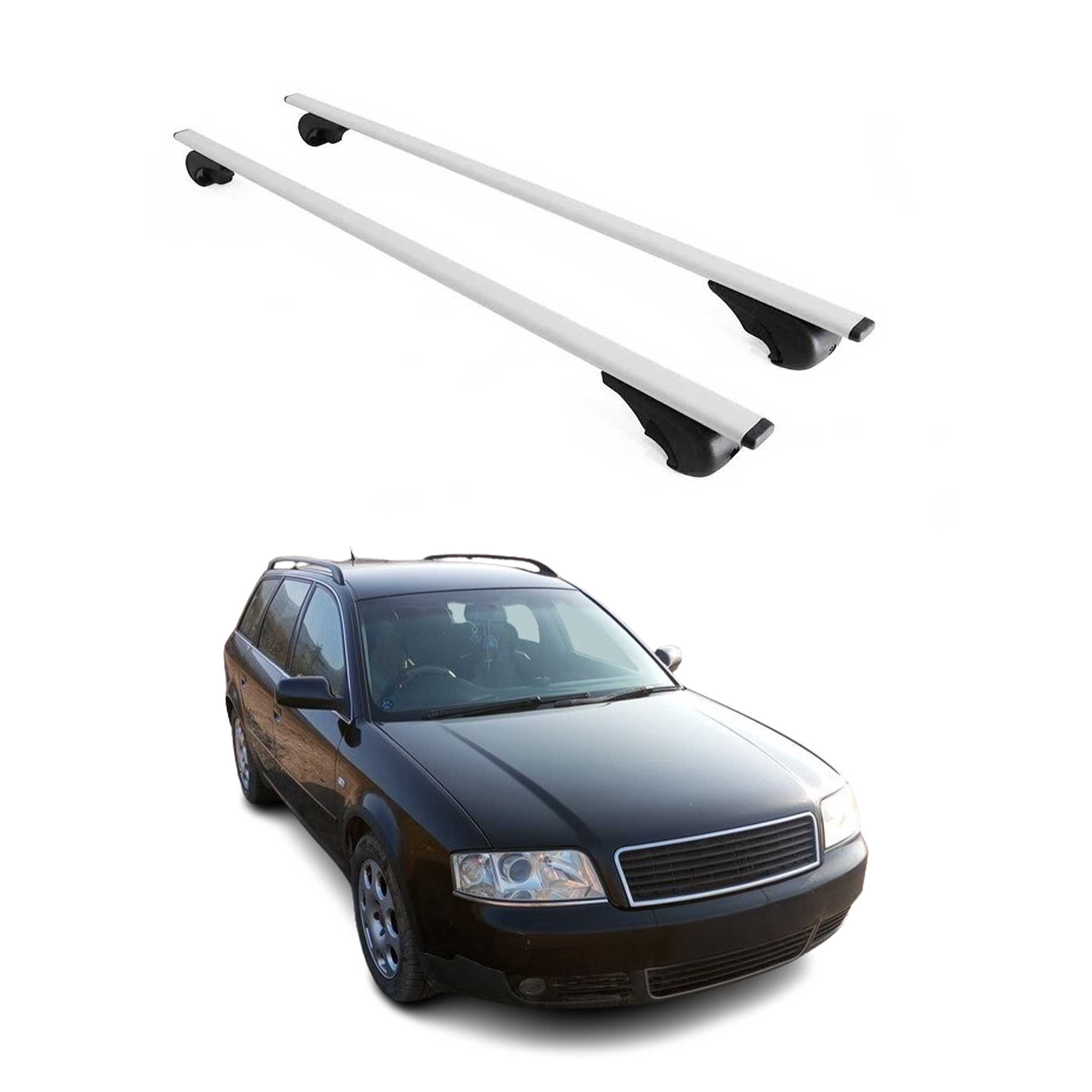 Dachträger für Audi A6 C4 4A C5 4B Avant Allroad 1994-2005 75kg Metall Silber 2x