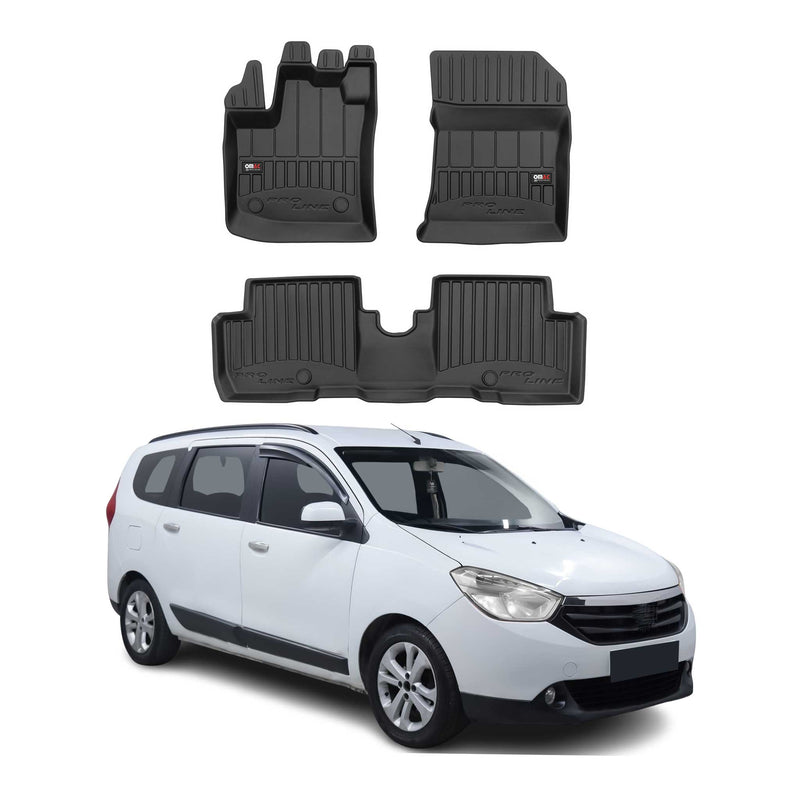 OMAC Gummi Fußmatten für Dacia Lodgy 2012-2024 Premium TPE Automatten Schwarz 3x