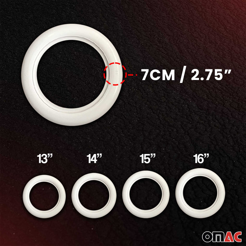 4x Weißwandringe Weißwandreifen 16 Zoll Weiß Echt Gummi Auto Tuning