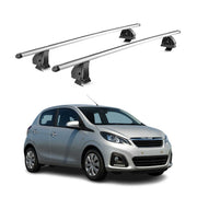 Alu Dachträger für Peugeot 108 2014-2021 5Tür TÜV T-Nut 75 kg 2tlg Silber
