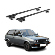 Dachträger Grundtäger für VW Polo mk2 1981-1994 90kg Aluminium Schwarz 2 tlg ABE