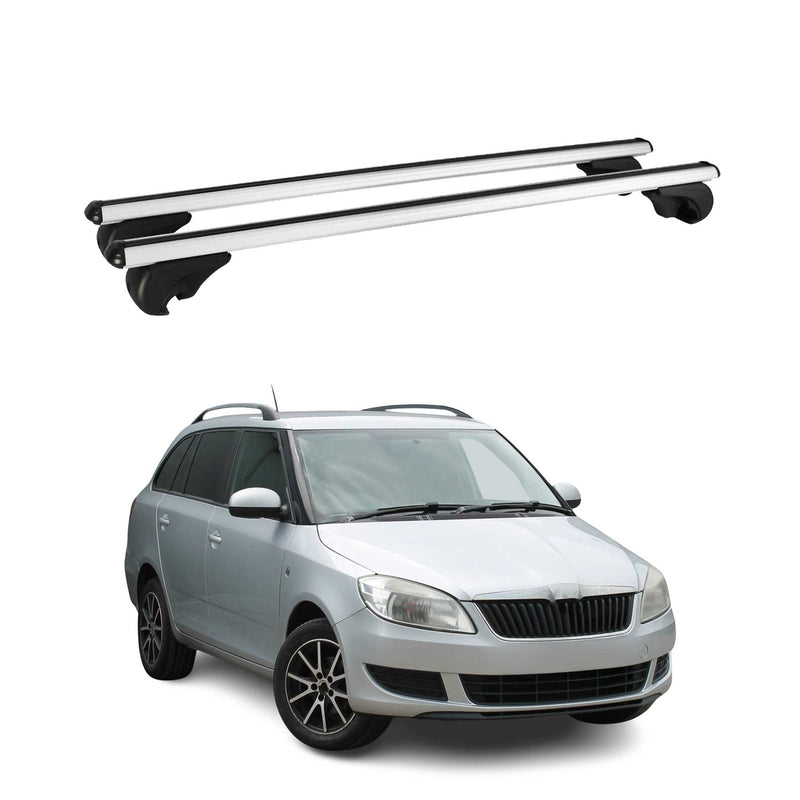 Dachträger Grundtäger für Skoda Fabia mk2 Kombi 2007-2014 75kg Alu Silber 2 tlg